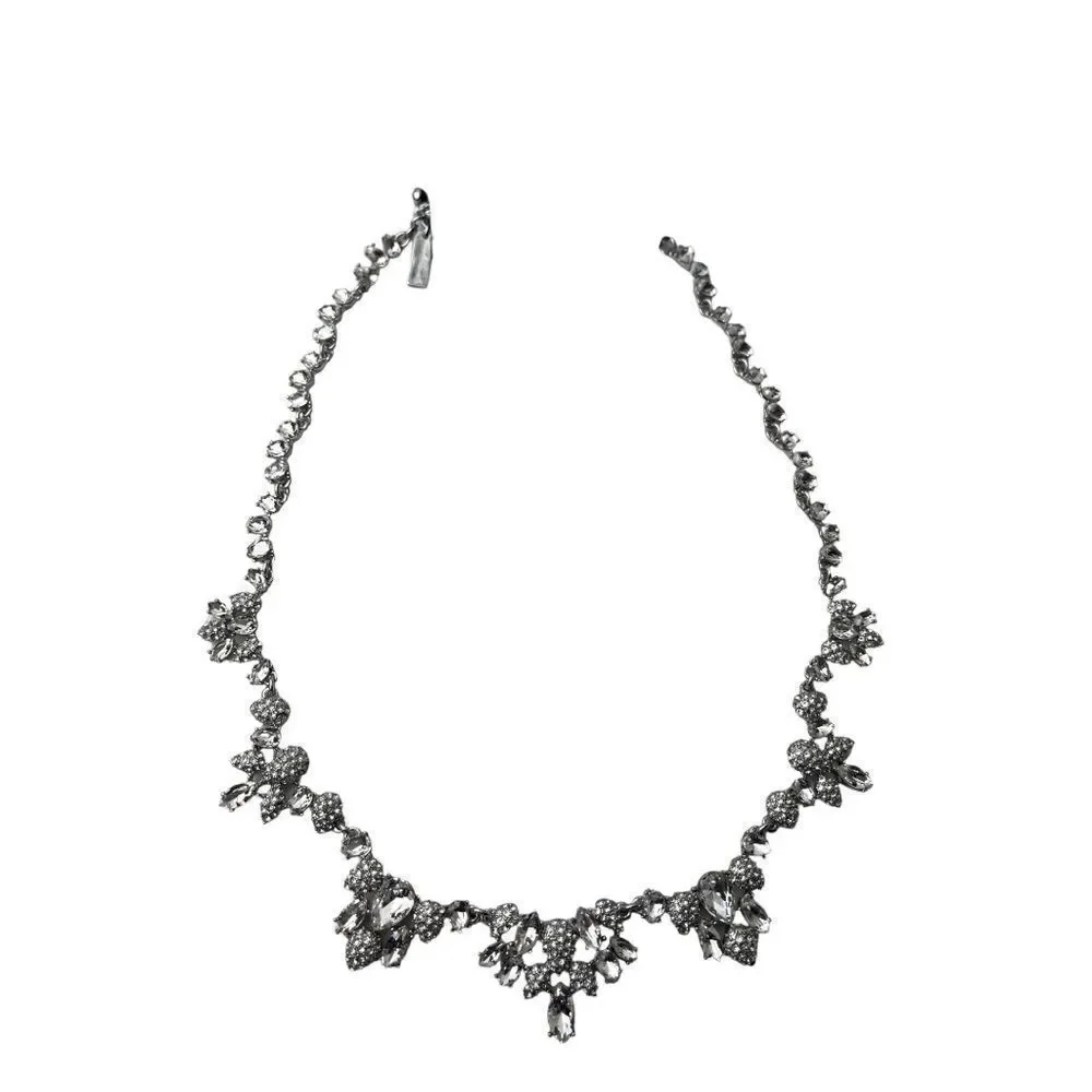 NWT INC INTERNATIONAL CONCEPTS Silver-Tone Crystal Teardrop Statement Necklace